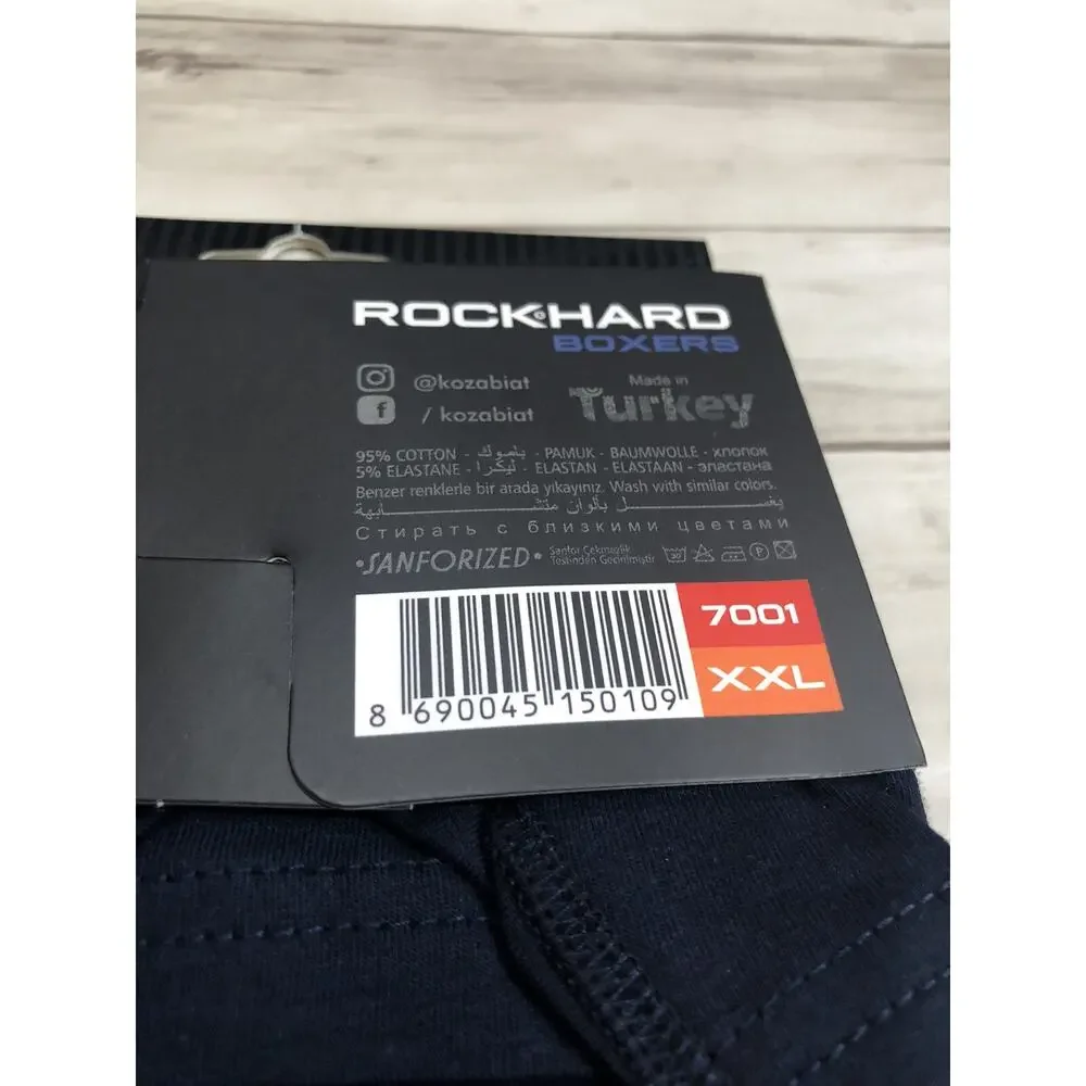 Rock Hard Boxer Trunks Mens Large Blue Slim Fit Briefs Black Cotton 6 Pack A3